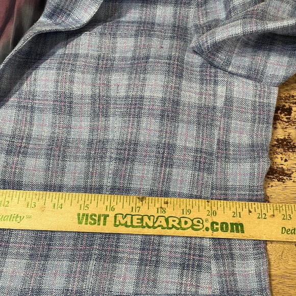 E.thomas Linen Wool Silk Blazer 46R Blue Pink Window Full Canvas Dual Vent - Picture 6 of 11